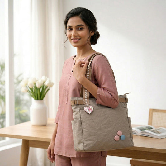 Versatile Vertical Tote Bags (Brown)