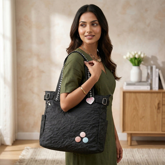 Versatile Vertical Tote Bags (Black)