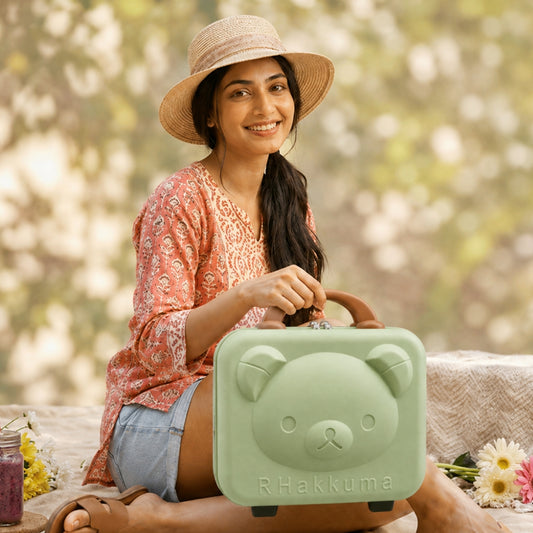 Panda Mini Suitcase - Green & Brown Combination