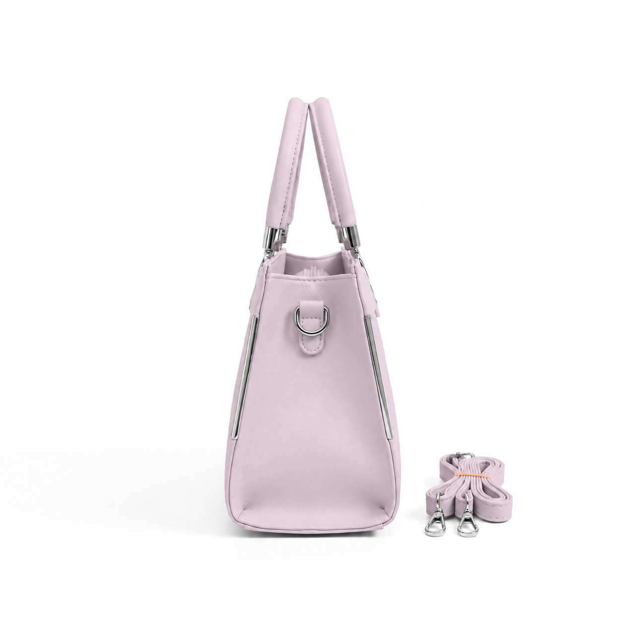 Floral Printed Handbag - Detachable Sling (Lavender)