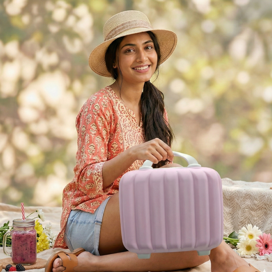 Stripes Mini Suitcase (Pink)