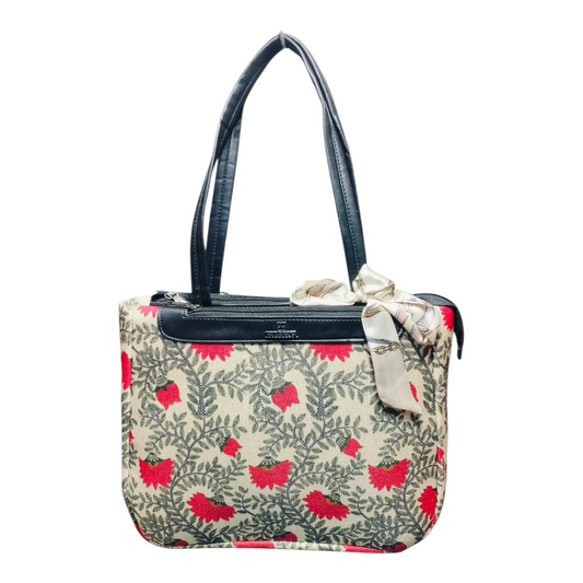 Triple Partition Canvas Handbag (Black)