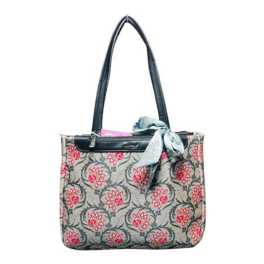 Triple Partition Canvas Handbag (Grey)