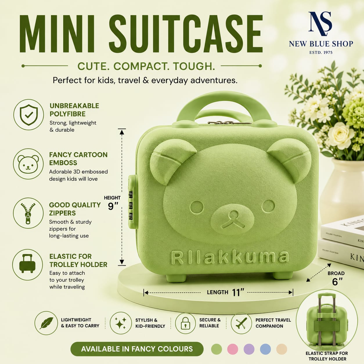 Panda Mini Suitcase (Green)