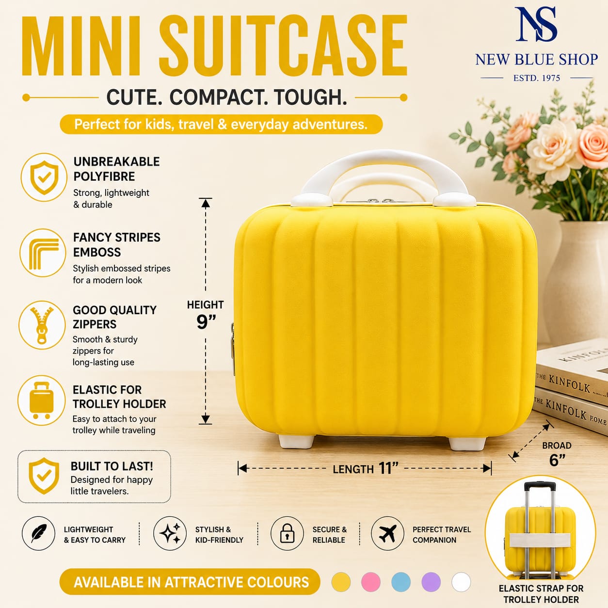 Stripes Mini Suitcase (Yellow)