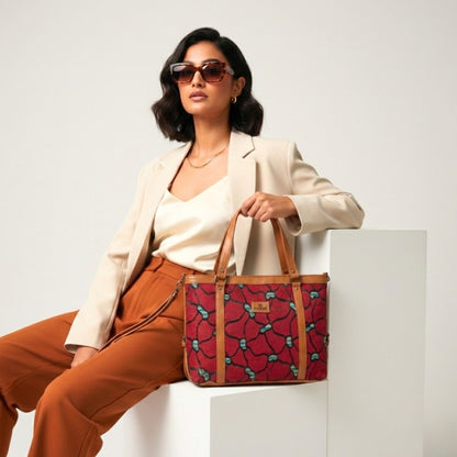 Printed Canvas Handbag