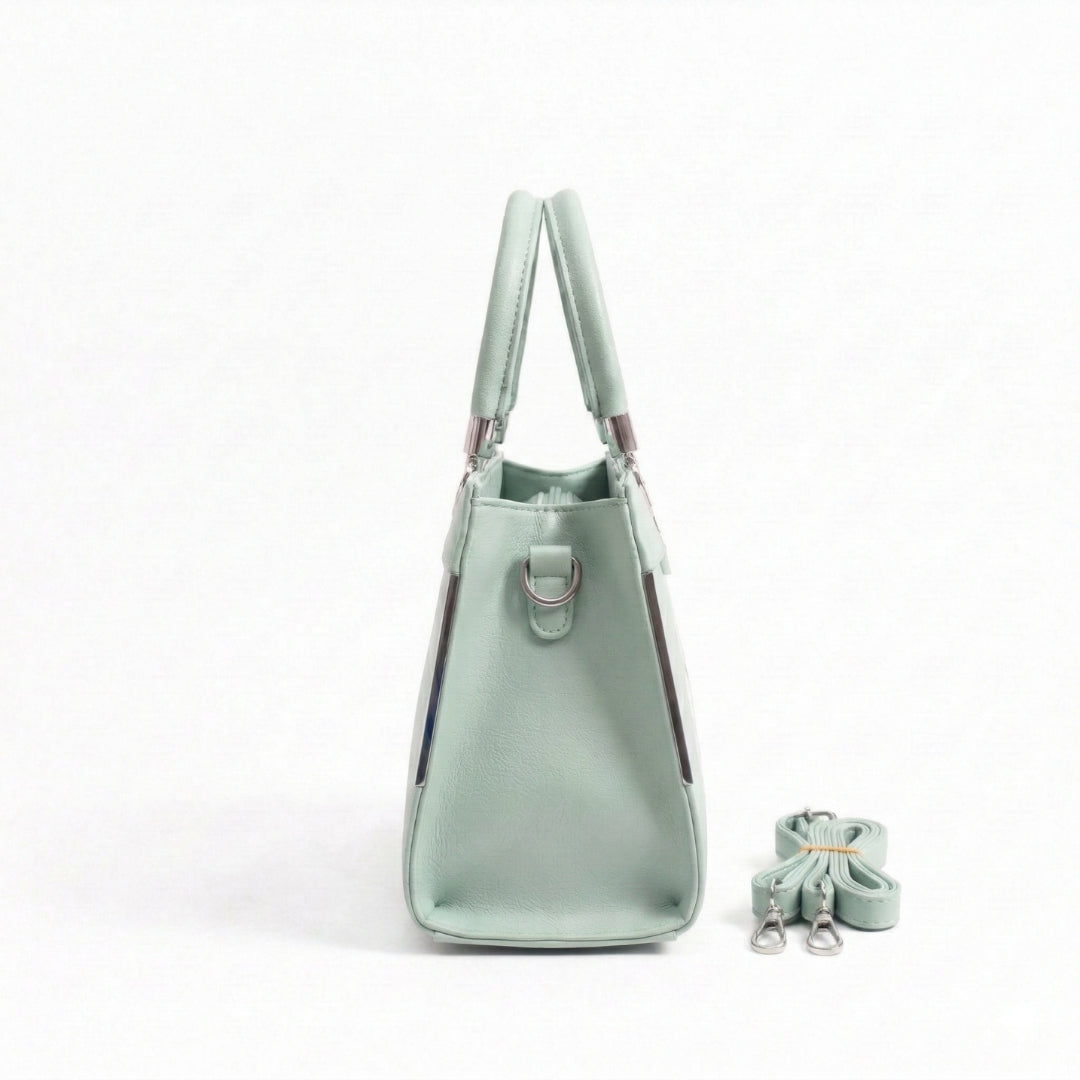 Floral Printed Handbag - Detachable Sling