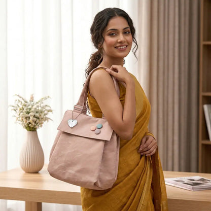Versatile Round Base Tote Bags (Peach)
