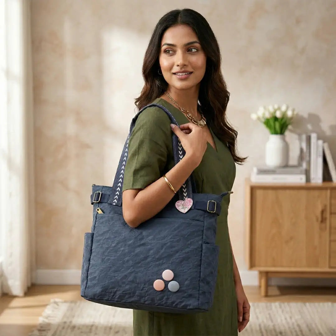 Versatile Vertical Tote Bags (Blue)
