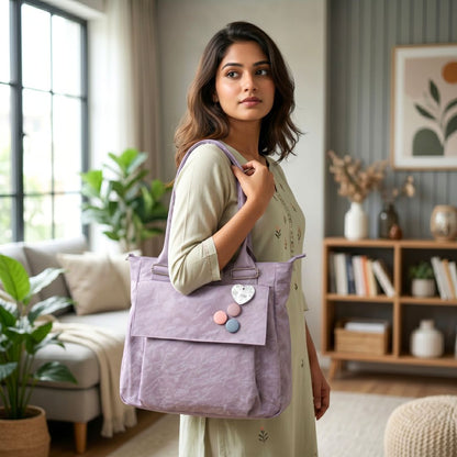 Versatile Round Base Tote Bags (Purple)