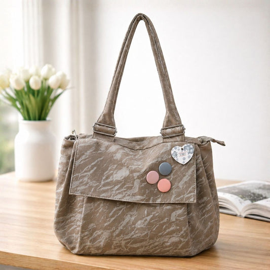 Versatile Round Base Tote Bags (Brown)