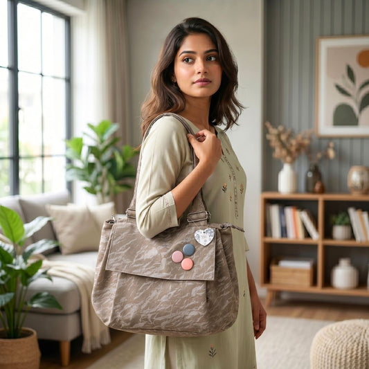 Versatile Round Base Tote Bags (Brown)
