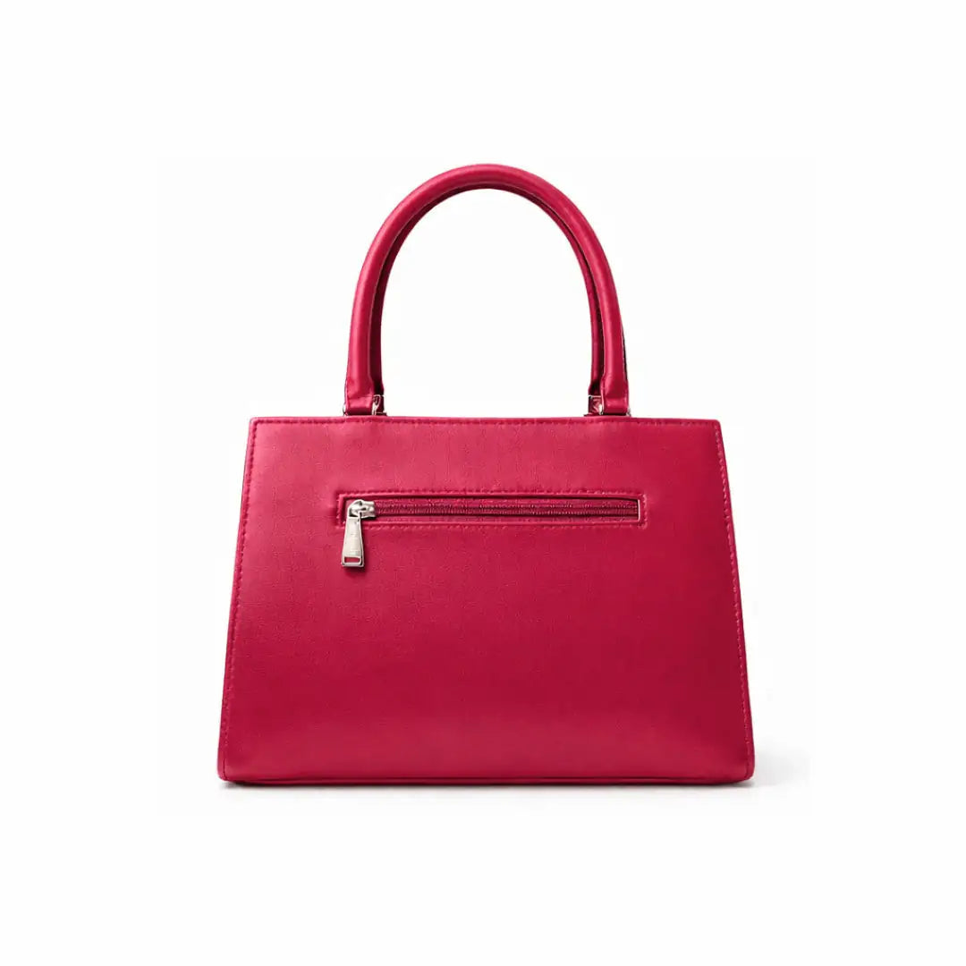 Floral Printed Handbag - Detachable Sling (Maroon)