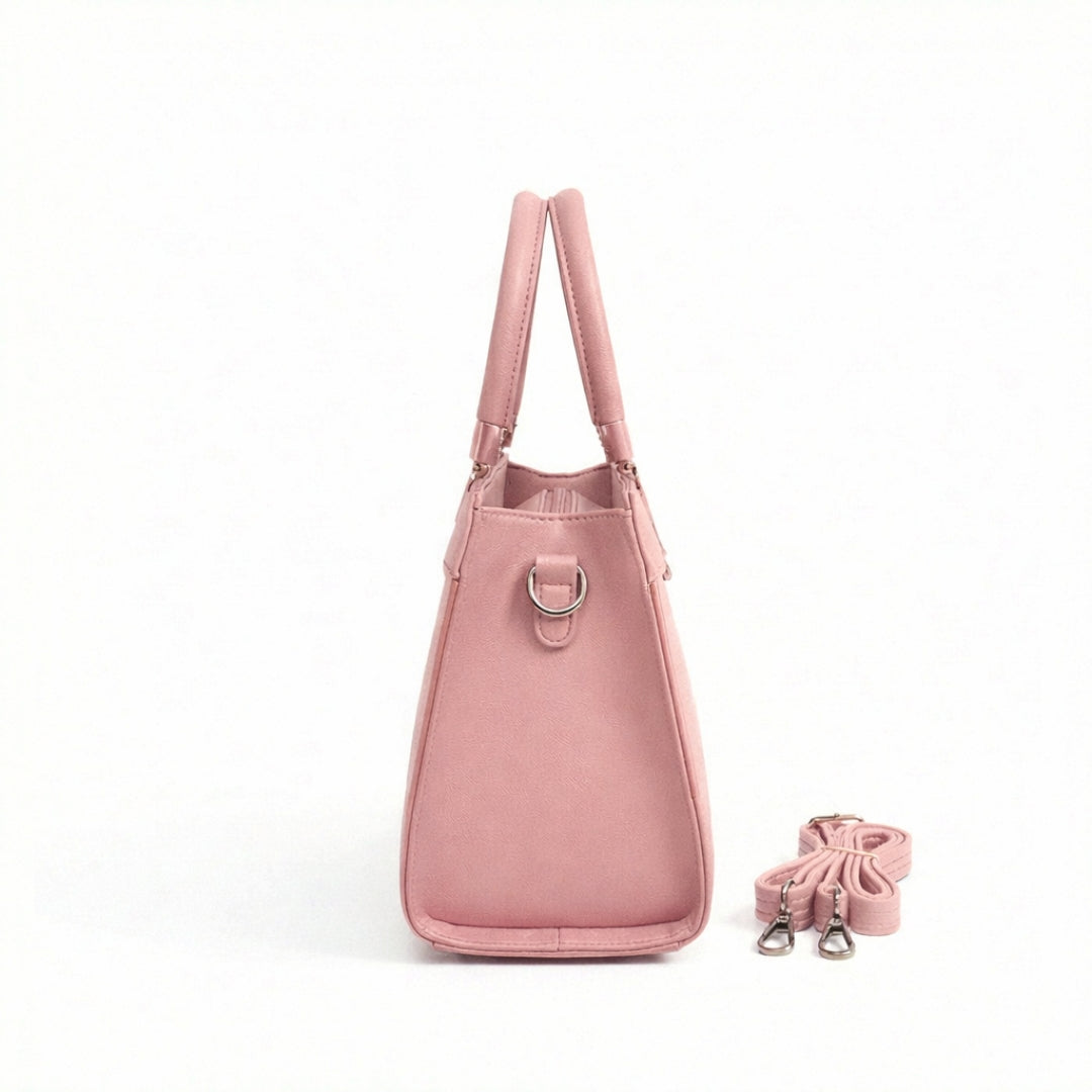 Floral Printed Handbag - Detachable Sling