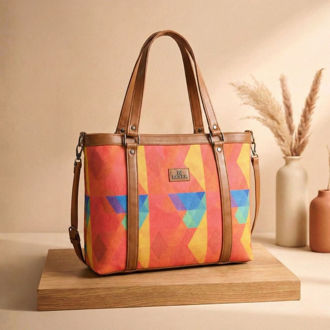 Printed Canvas Handbag