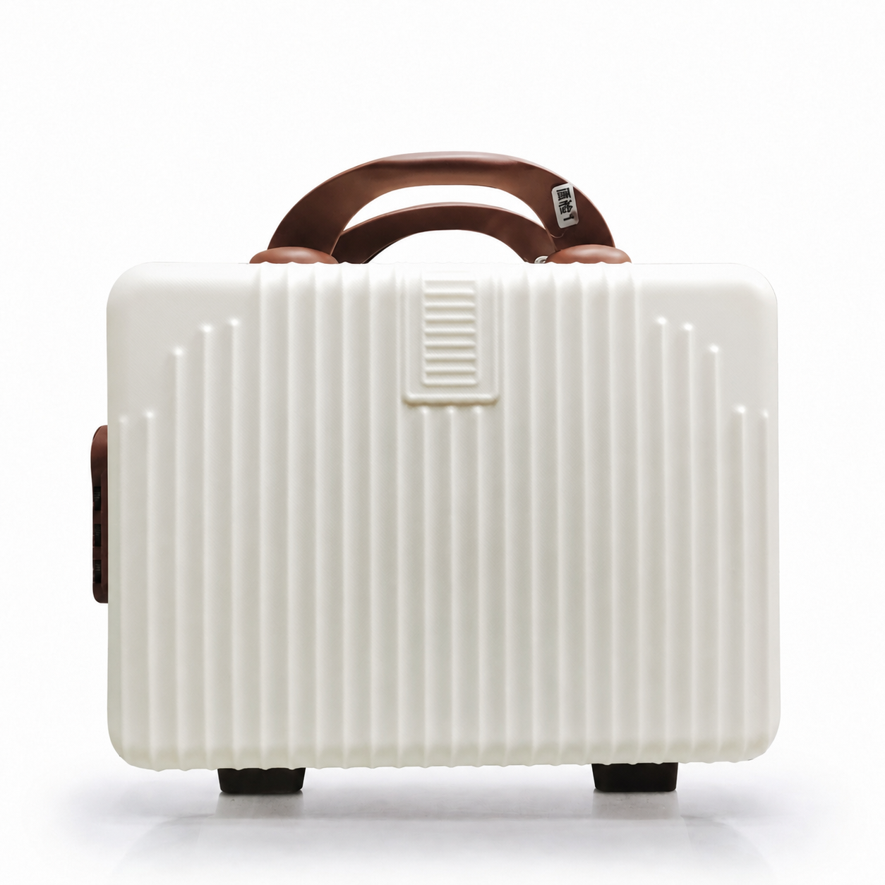 Stripes Mini Suitcase - Cream & Brown Combination