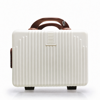 Stripes Mini Suitcase - Cream & Brown Combination