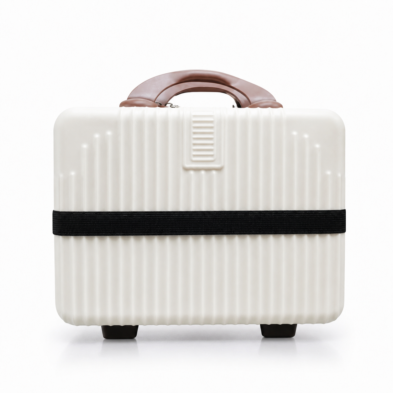 Stripes Mini Suitcase - Cream & Brown Combination