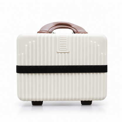 Stripes Mini Suitcase - Cream & Brown Combination