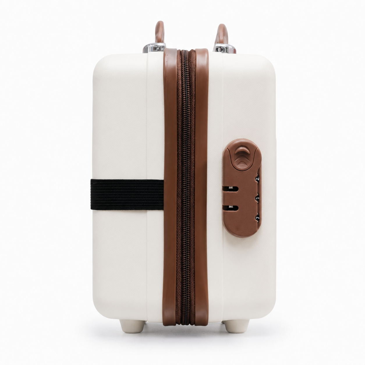 Stripes Mini Suitcase - Cream & Brown Combination