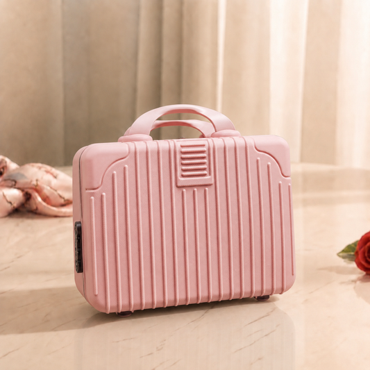 Stripes Mini Suitcase (Dark Pink)