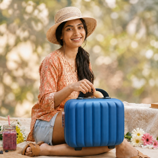 Stripes Mini Suitcase - (Blue & Black)