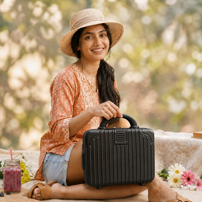 Stripes Mini Suitcase (Black)