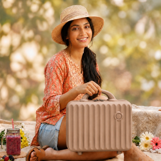 Square Mini Suitcase (CAMEL)