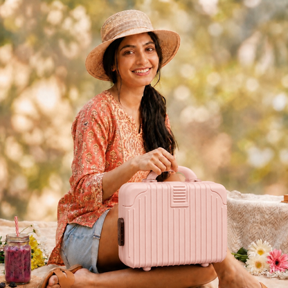 Stripes Mini Suitcase (Light Pink)