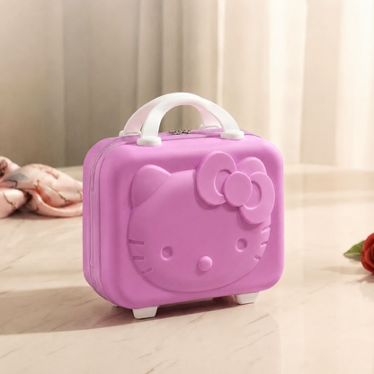 Kitty Mini Suitcase - Pink & White Combination