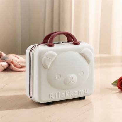 Kitty Mini Suitcase - Creme & Brown Combination