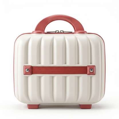 Stripes Mini Suitcase - Creme & Brown Combination