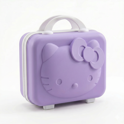 Kitty Mini Suitcase - Purple & White Combination