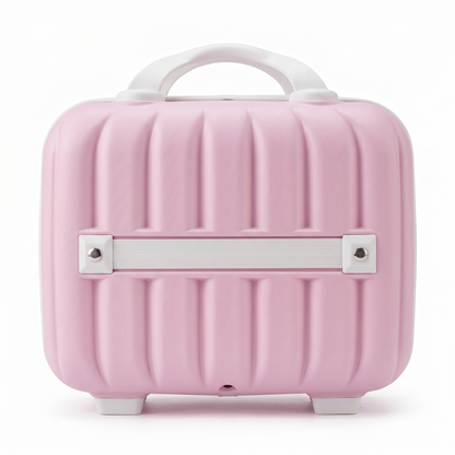 Stripes Mini Suitcase (Pink & White)