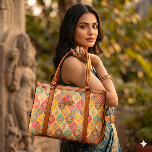 Sleek Laptop Canvas Tote Handbags (Golden Brown)