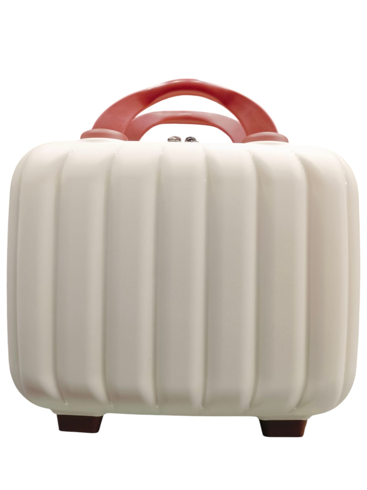 Stripes Mini Suitcase - Creme & Brown Combination