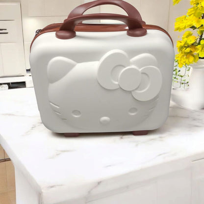 Kitty Mini Suitcase - Creme & Brown Combination