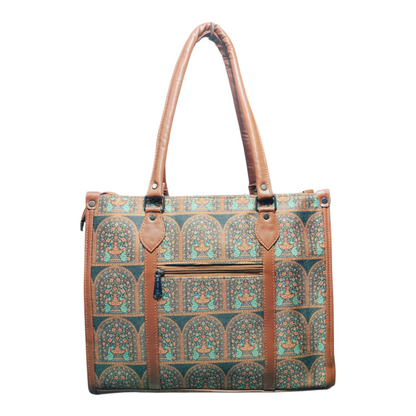 Printed Heritage Handbag (Brown)
