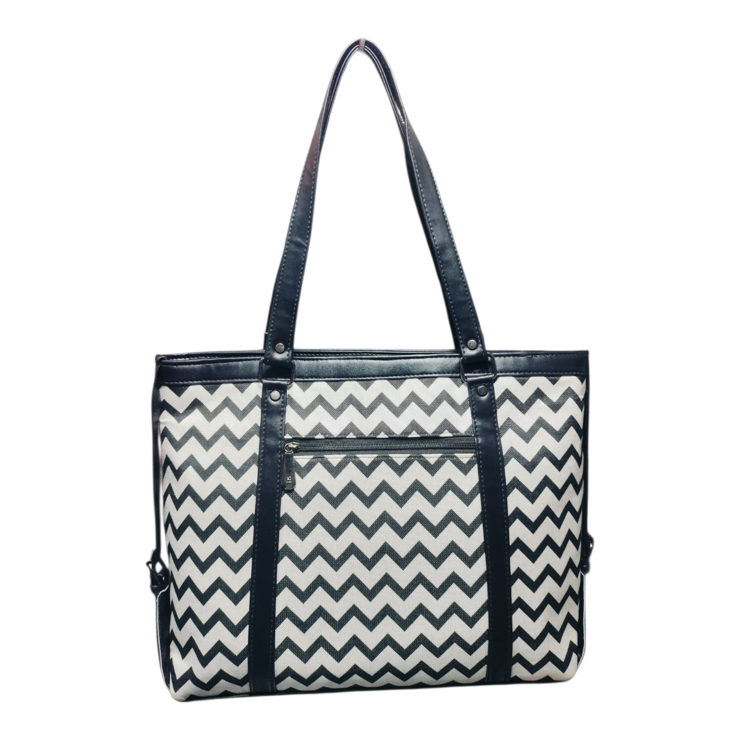 Sleek Laptop Canvas Tote Handbags (Black & White)