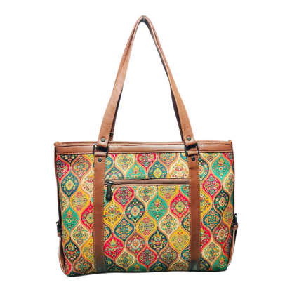 Sleek Laptop Canvas Tote Handbags (Golden Brown)