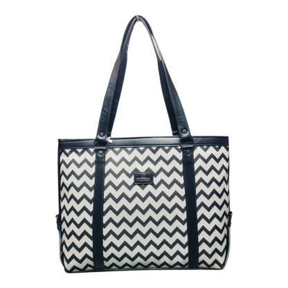 Sleek Laptop Canvas Tote Handbags (Black & White)