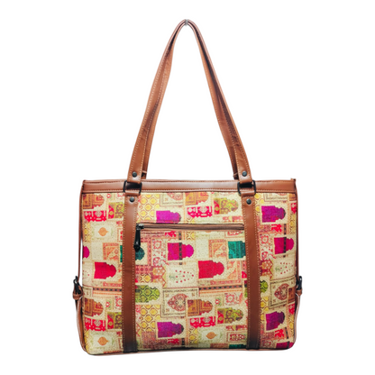 Sleek Laptop Canvas Tote Handbags (Tan)