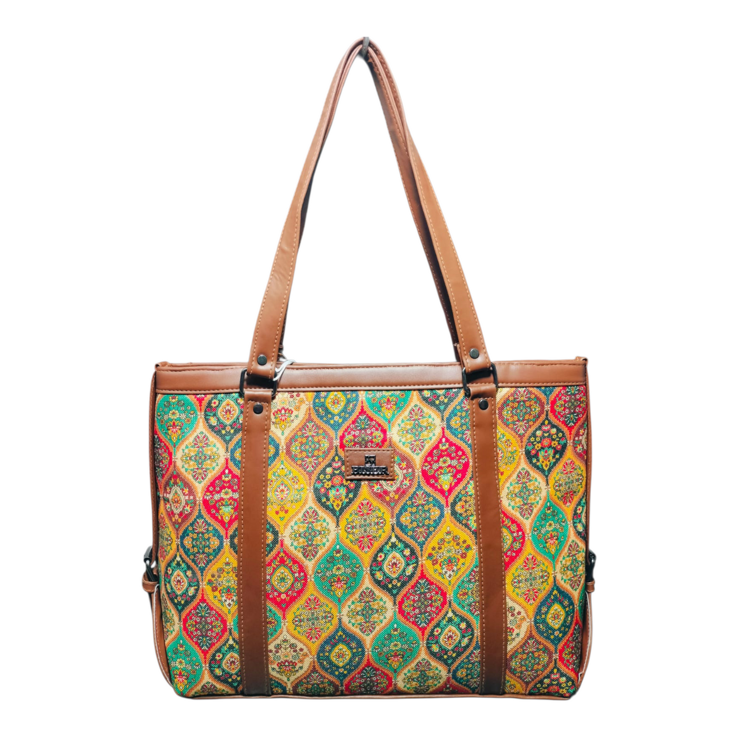 Sleek Laptop Canvas Tote Handbags (Golden Brown)