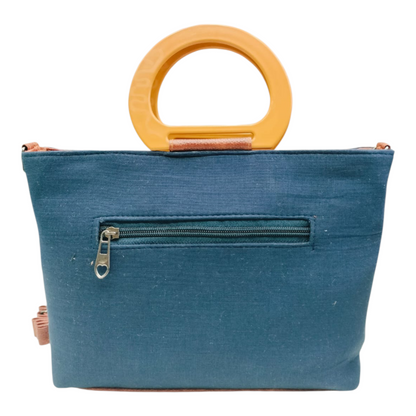 Cloth Handle Sling Bag (Blue)