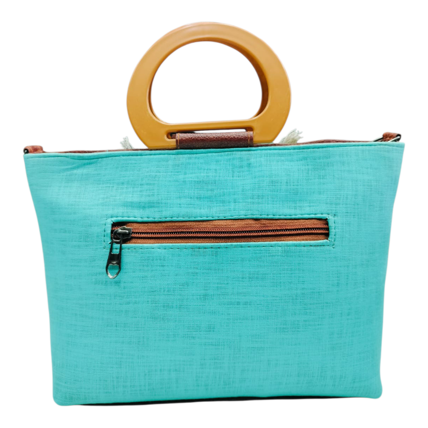 Cloth Handle Sling Bag (Teal)