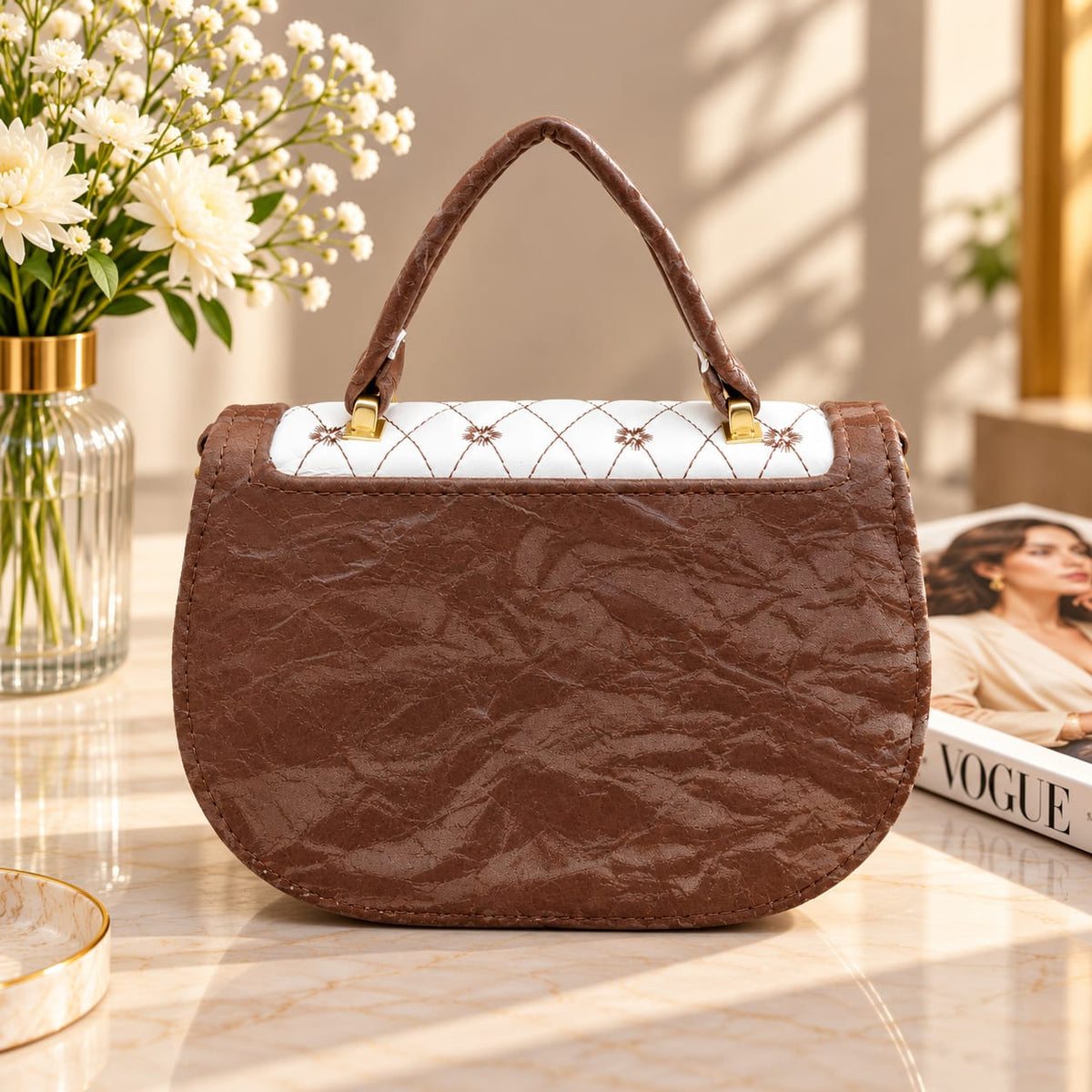Soft Feel Sling Bag (Brown)