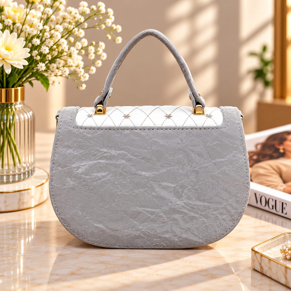 Soft Feel Sling Bag (Grey)