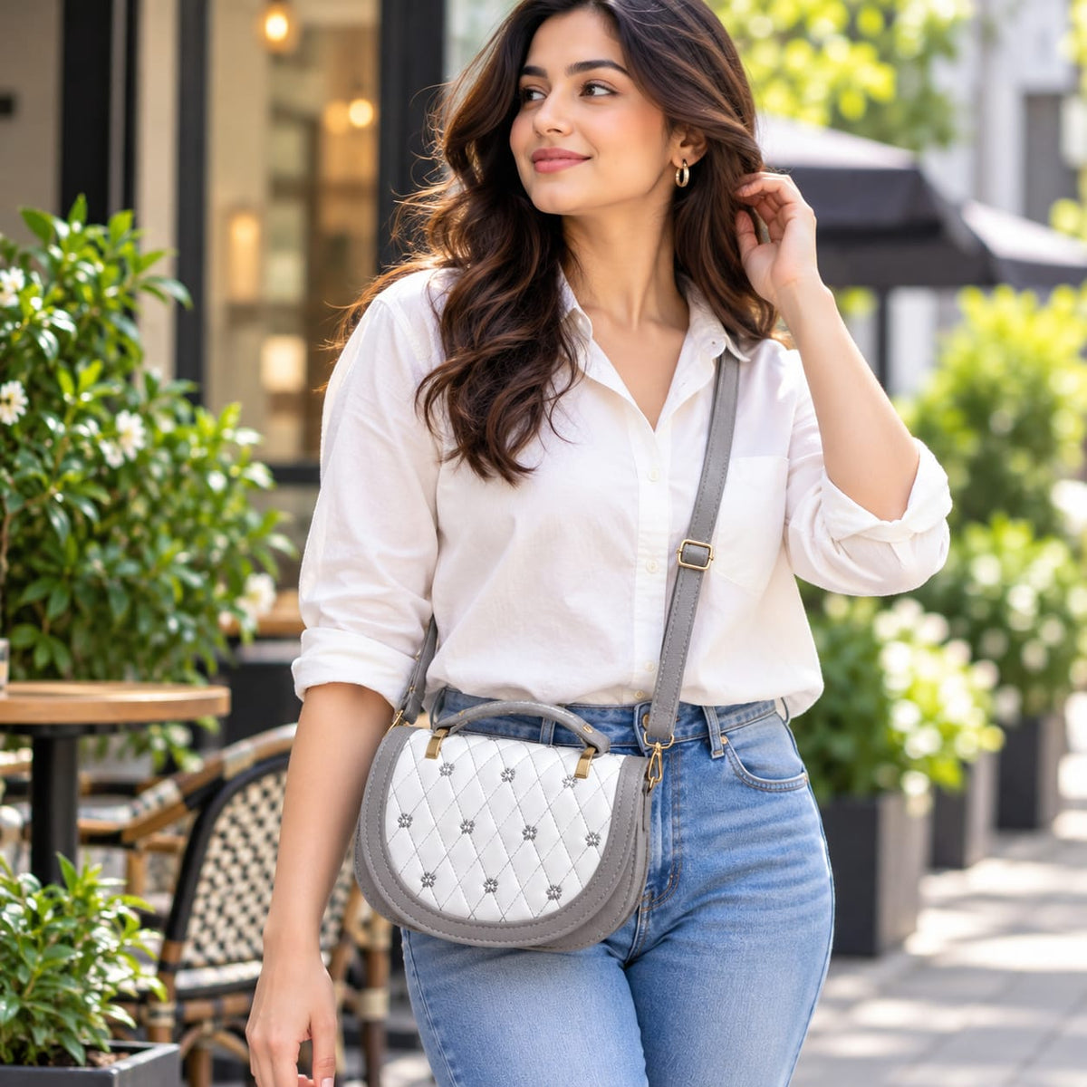 Soft Feel Sling Bag (Grey)