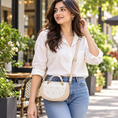 Soft Feel Sling Bag (Cream)
