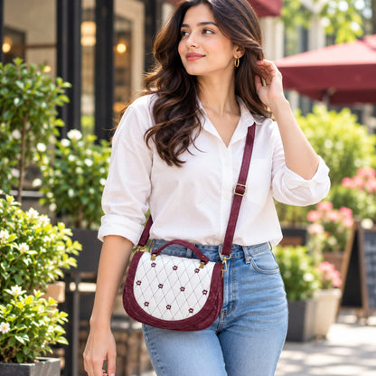 Soft Feel Sling Bag(Maroon)